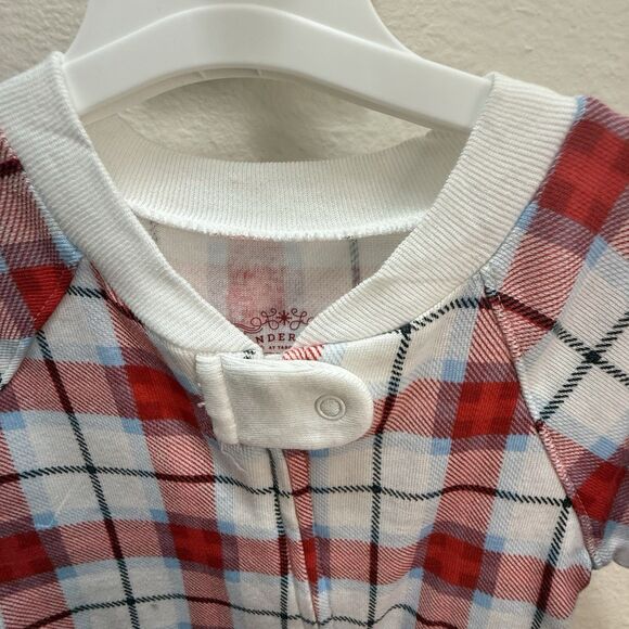 Wondershop Target Baby Size 3-6 Red Plaid Matching Family Sleep Footed Pajamas - Picture 3 of 9